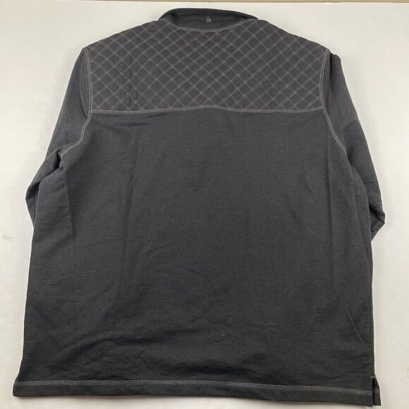 GH Bass 1/4 Zip Pullover Sweater Men’s 2XL Quilt Yoke Fleece Lined Black - Picture 3 of 10